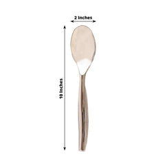 10-Pack Plastic Serving Spoons Silver for Buffet & Party Tables 10"