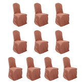 10 Pack Polyester Chair Cover for Banquet Chairs Terracotta (Rust) - Stain-Resistant Reusable Slip-On Slipcover
