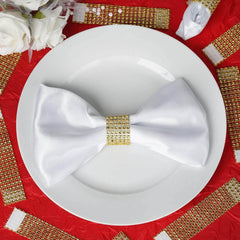 10 Pack Rhinestone Napkin Rings with Velcro Brooch Buckle Gold - Stylish Design for Chair Sashes