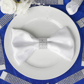 10 Pack Rhinestone Napkin Rings with Velcro Brooch Buckle Silver - Stylish Design for Chair Sashes