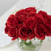 10 Pack 12" Red Silk Rose Stems, Artificial Flowers for Arrangements and Bouquets