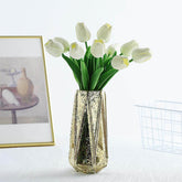 10 Pack 13" Artificial White Tulip Flower Stems – Real Touch Foam