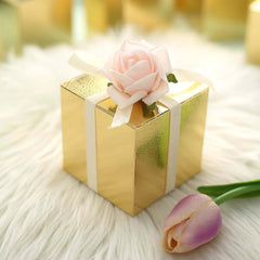 100 Pack 3" Easy DIY Gold Party Or Shower Favor Candy Gift Boxes