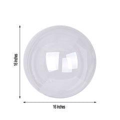 10 Pack 16" Clear Fully Transparent PVC Helium Air Bubble Balloons
