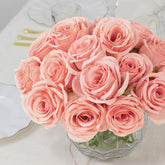 10 Pack 12" Pink Silk Rose Stems, Artificial Flowers for Arrangements and Bouquets