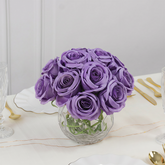 10 Pack 12" Purple Silk Rose Stems, Artificial Flowers for Arrangements and Bouquets