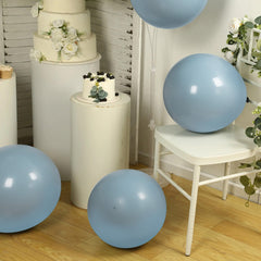 10 Pack Matte Pastel Dusty Blue Biodegradable Balloons 18", Round Eco-friendly Thick Latex Party Balloons