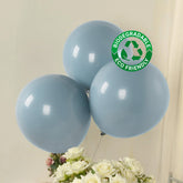 10 Pack Matte Pastel Dusty Blue Biodegradable Balloons 18", Round Eco-friendly Thick Latex Party Balloons