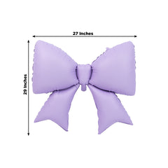 10 Pack Giant Decorative Foil Bow Balloons – Matte Lavender Lilac Party Balloons for Backdrop, Photo Booth & Event Styling, 29″ x 27″ Inflated
