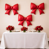 10 Pack Giant Decorative Foil Bow Balloons – Matte Red Party Balloons for Backdrop, Photo Booth & Event Styling, 29″ x 27″ Inflated