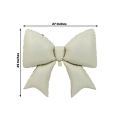 10 Pack Giant Decorative Foil Bow Balloons – Matte White Party Balloons for Backdrop, Photo Booth & Event Styling, 29″ x 27″ Inflated