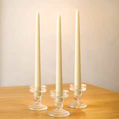 10-Pack Taper Candles Premium Wax Design Ivory - Unscented Candles for Upscale Settings 10"
