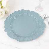 10 Pack Economy Reef Plastic Charger Plates – 13" Dusty Blue Dinner Plate Chargers for Weddings, Parties & Catering