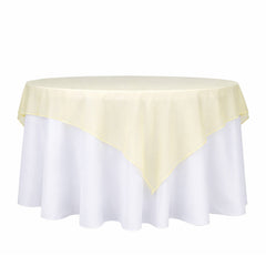 10 Pack Champagne Organza Table Overlay 72"x72" - Sheer Table Topper