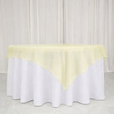 10 Pack Champagne Organza Table Overlay 72"x72" - Sheer Table Topper
