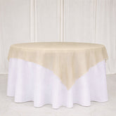 10 Pack Gold Organza Table Overlay 72"x72" - Sheer Table Topper