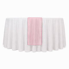10 Pack Sheer Organza 14"x108" Table Runners Pink - Soft and Lightweight Table Accent