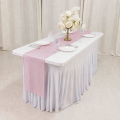 10 Pack Sheer Organza 14"x108" Table Runners Pink - Soft and Lightweight Table Accent