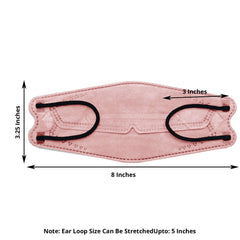 10 Pack Dusty Rose Breathable KF94 Face Mask, 3D Fish-Design Mouth Shields for Adult, 4-Layer Protective Face Masks with Adjustable Nose Clip