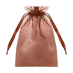 100 Pack Chocolate Organza Gift Bags with Drawstring, 6" x 9" – Wedding Party Favor Bags
