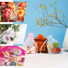 100 Pack Chocolate Organza Drawstring Gift Bags 3" x 4" – Wedding Party Favor Bags