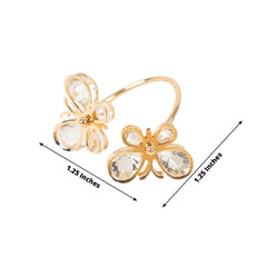 10-Pack Gold Butterfly Napkin Holders with Crystal Accents – Decorative Napkin Rings for Weddings & Events