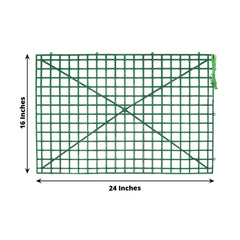 10 Pack 24"x16" Dark Green Artificial Flower Wall Grid Panel Frames, DIY Plastic Mesh Plant Wall Backdrop Fences