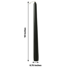 10-Pack Taper Candles Premium Wax Design Black - Unscented Candles for Upscale Settings 10"