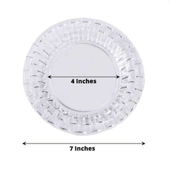 10-Pack Dessert Plates Basketweave Rim Design Clear - Plastic Disposable Salad Plates for Parties 7"