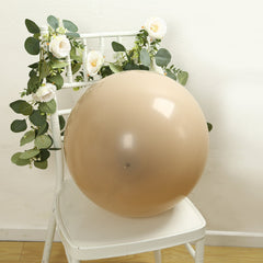 10 Pack Matte Pastel Taupe Biodegradable Balloons 18", Round Eco-friendly Thick Latex Party Balloons