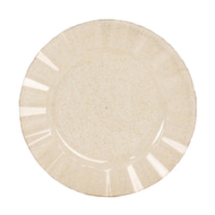 10-Pack Plastic 11" Round Dinner Plates in Gold Glitter with Ruffled Rim - Transparent Sturdy Disposable Dinnerware
