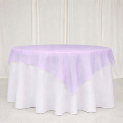 10 Pack Lavender Lilac Organza Table Overlay 72"x72" - Sheer Table Topper