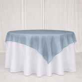 10 Pack Dusty Blue Organza Table Overlay 72"x72" - Sheer Table Topper