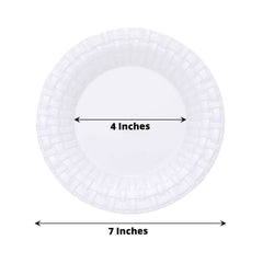 10 Pack 7" White Basketweave Rim Plastic Salad Dessert Plates, Round Disposable Appetizer Plates