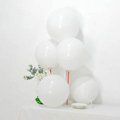 10 Pack 18" Matte Pastel White Helium or Air Latex Party Balloons