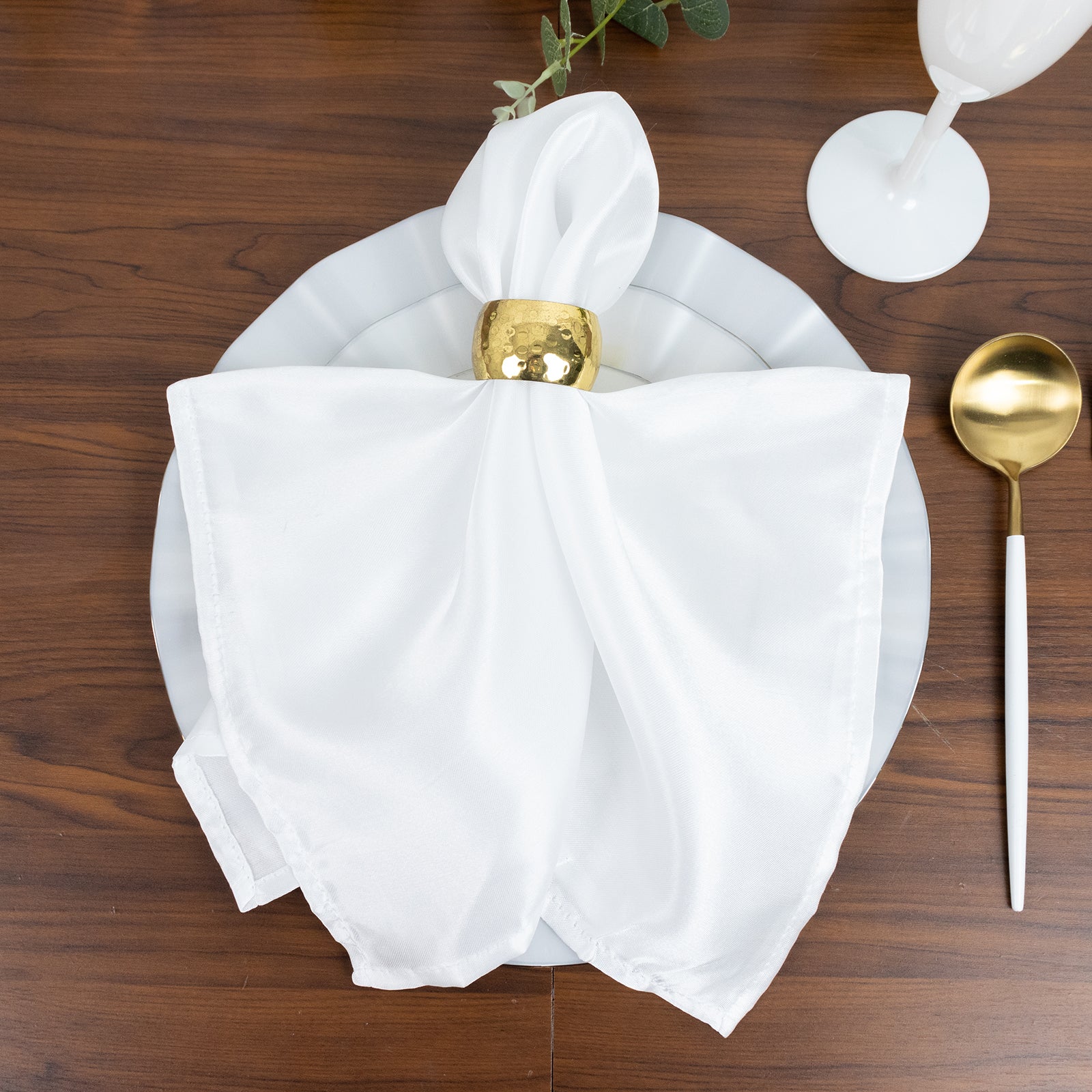 10-Pack Plastic Round 6" Dessert Plates in Pearl White Ruffled Rim with Gold Edging - Sturdy Disposable Salad Appetizer Dinnerware