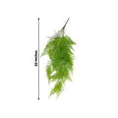 10 Pack Artificial Hanging Fern Bushes – 32" Asparagus Fern Trailing Plants for Green Wall, Vertical Garden & Vase Filler