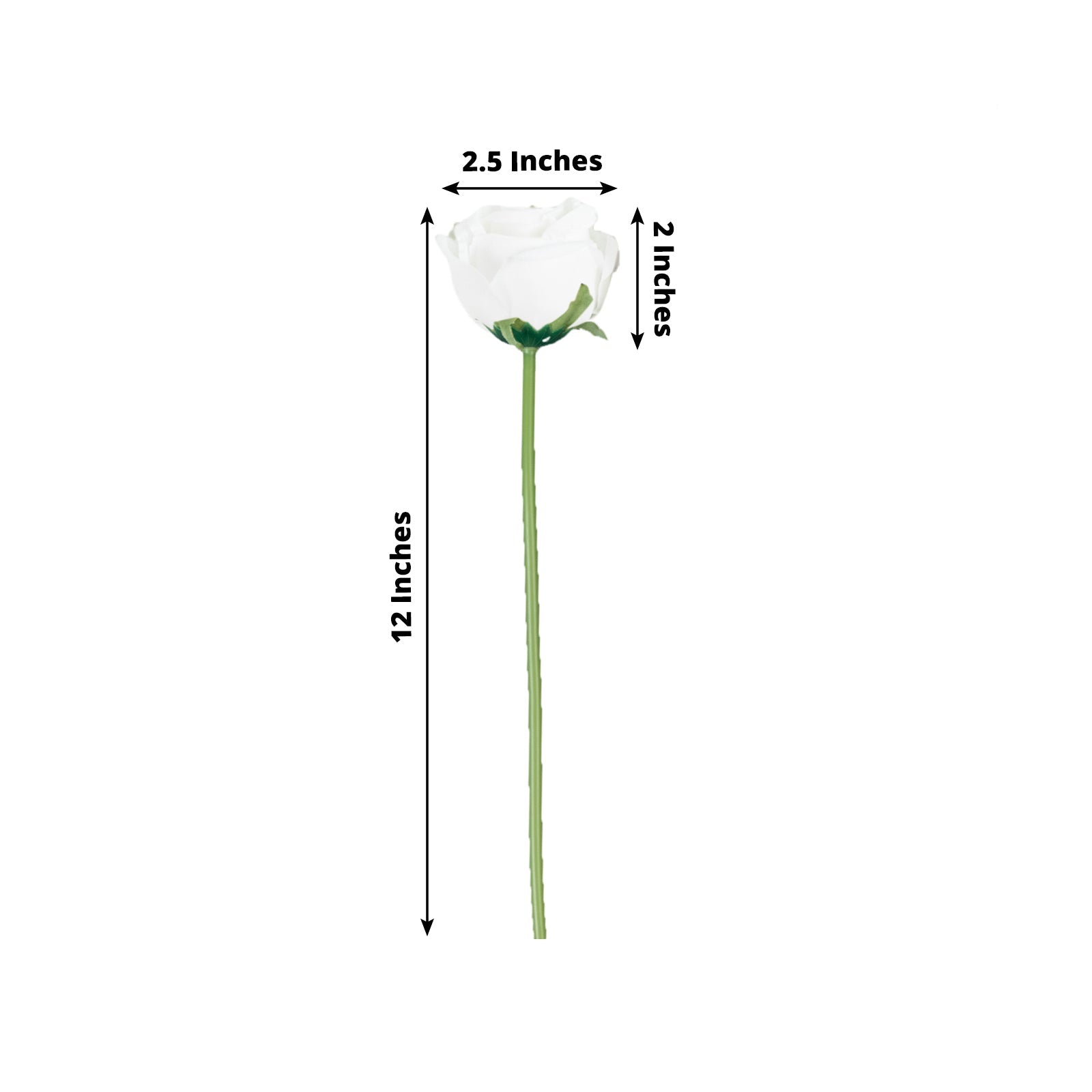 10 Pack 12" White Silk Rose Stems, Artificial Flowers for Arrangements and Bouquets