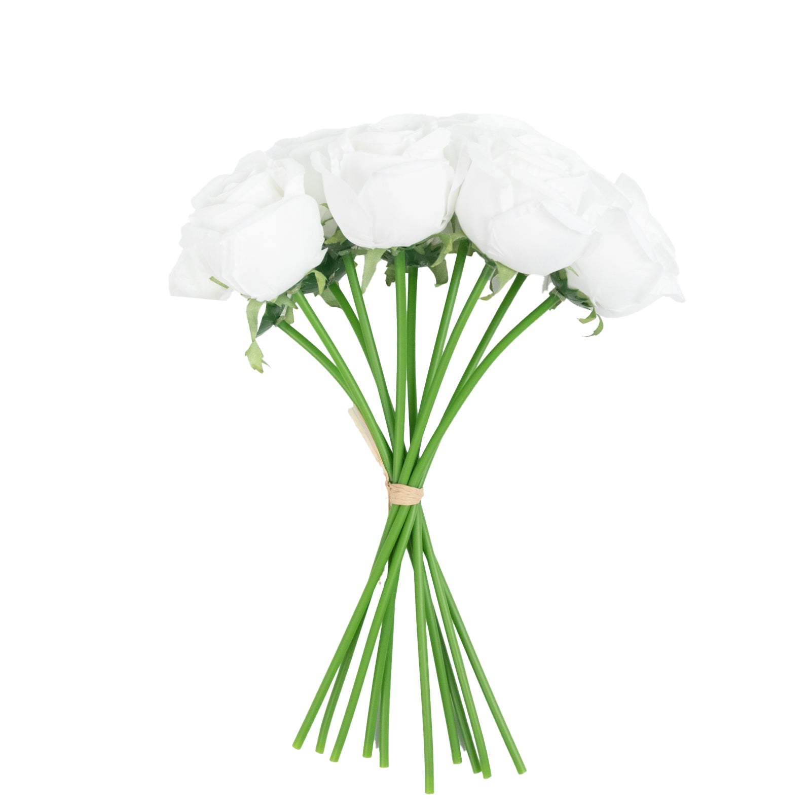 10 Pack 12" White Silk Rose Stems, Artificial Flowers for Arrangements and Bouquets