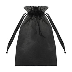 100 Pack Black Organza Gift Bags with Drawstring, 6" x 9" – Wedding Party Favor Bags