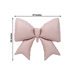 10 Pack Giant Decorative Foil Bow Balloons – Matte Blush Party Balloons for Backdrop, Photo Booth & Event Styling, 29″ x 27″ Inflated