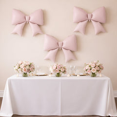 10 Pack Giant Decorative Foil Bow Balloons – Matte Blush Party Balloons for Backdrop, Photo Booth & Event Styling, 29″ x 27″ Inflated