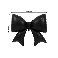 10 Pack Giant Decorative Foil Bow Balloons – Matte Black Party Balloons for Backdrop, Photo Booth & Event Styling, 29″ x 27″ Inflated