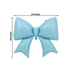 10 Pack Giant Decorative Foil Bow Balloons – Matte Light Blue Party Balloons for Backdrop, Photo Booth & Event Styling, 29″ x 27″ Inflated