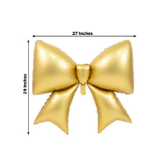 10 Pack Giant Decorative Foil Bow Balloons – Matte Gold Party Balloons for Backdrop, Photo Booth & Event Styling, 29″ x 27″ Inflated