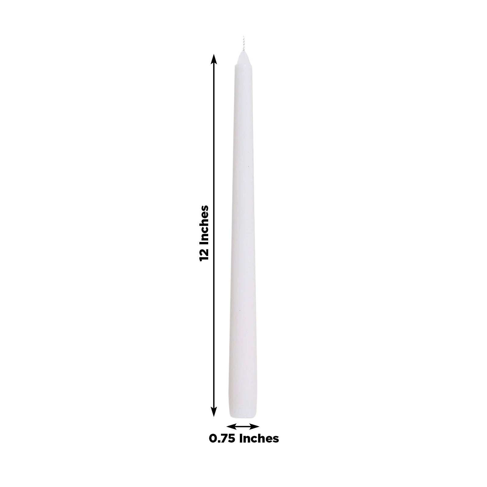 10-Pack Taper Candles Premium Wax Design White - Unscented Candles for Upscale Settings 12"