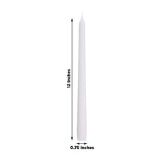 10-Pack Taper Candles Premium Wax Design White - Unscented Candles for Upscale Settings 12"