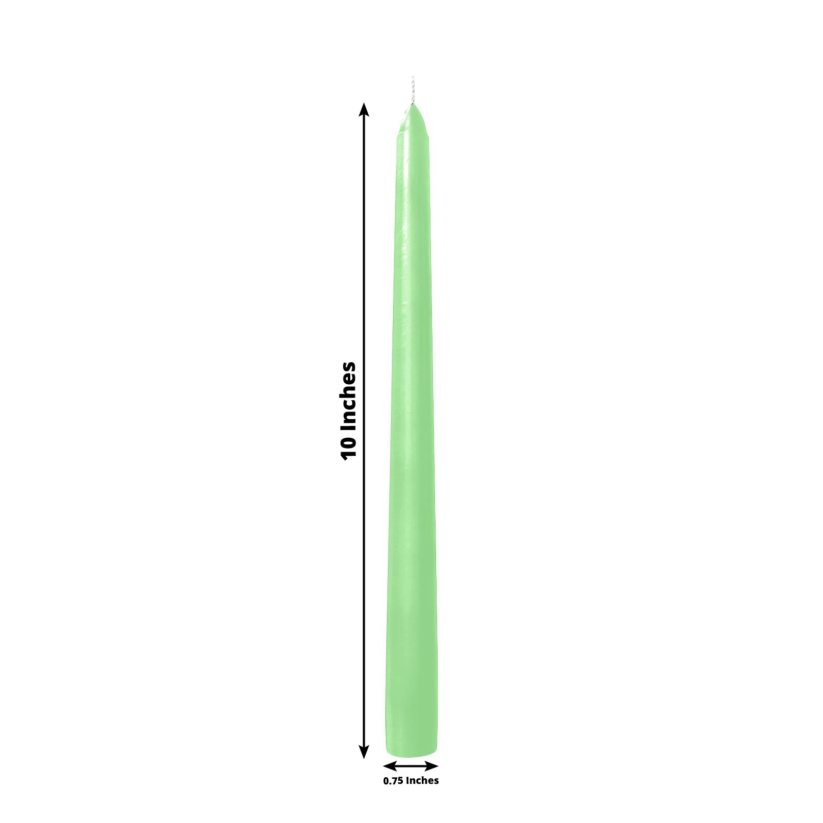 10-Pack Taper Candles Premium Wax Design Apple Green - Unscented Candles for Upscale Settings 10"