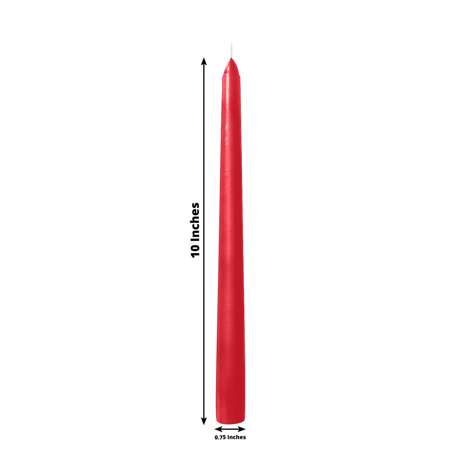 10-Pack Taper Candles Premium Wax Design Red - Unscented Candles for Upscale Settings 10"