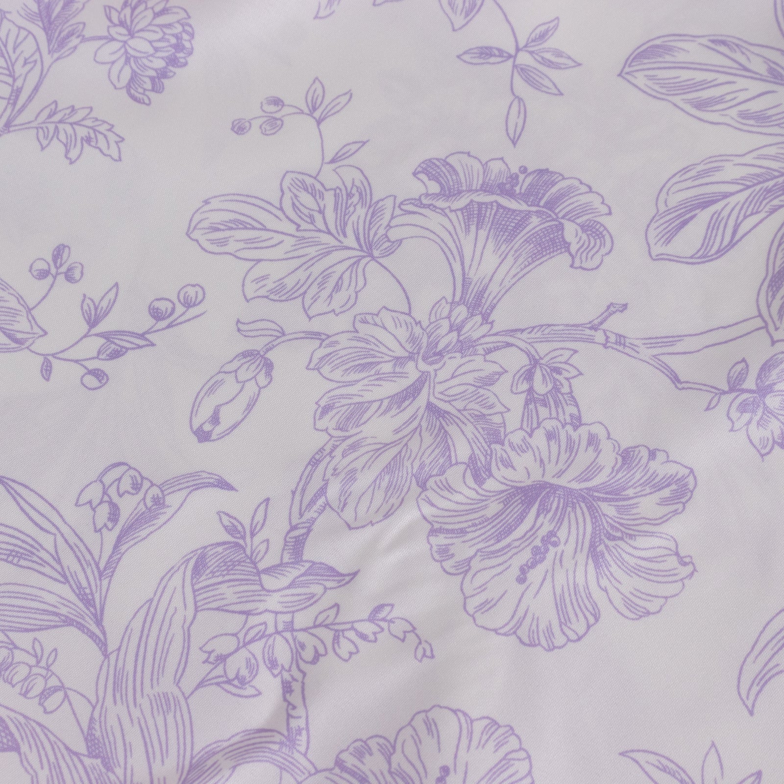10 Pack Polyester Chair Covers  for Banquet Chairs – White Lavender Lilac French Toile Pattern, Reusable Stain-Resistant Slip-On Slipcovers